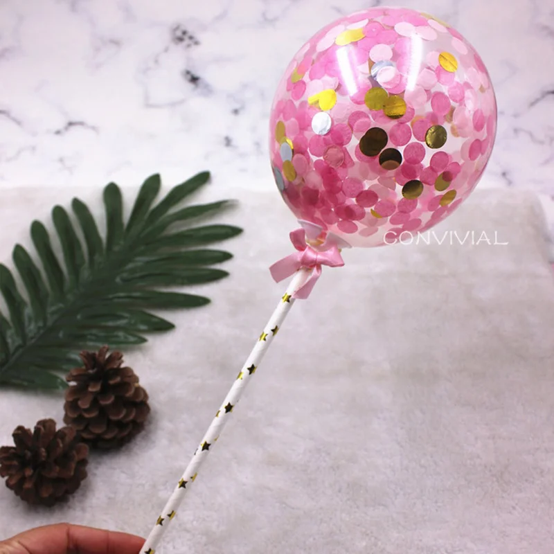 pink confetti balloons