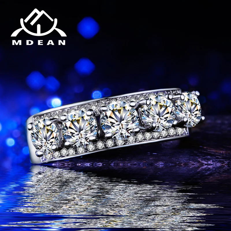 MDEAN Engagementg кольца для женщин AAA циркон ювелирные изделия белого золота цвет Женское Обручальное кольцо Bague Bijoux аксессуары MSR342