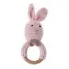 New Baby Bunny Ear Teether Wooden Teething Ring Newborn Sensory Toy Shower Gift - Цвет: LPK