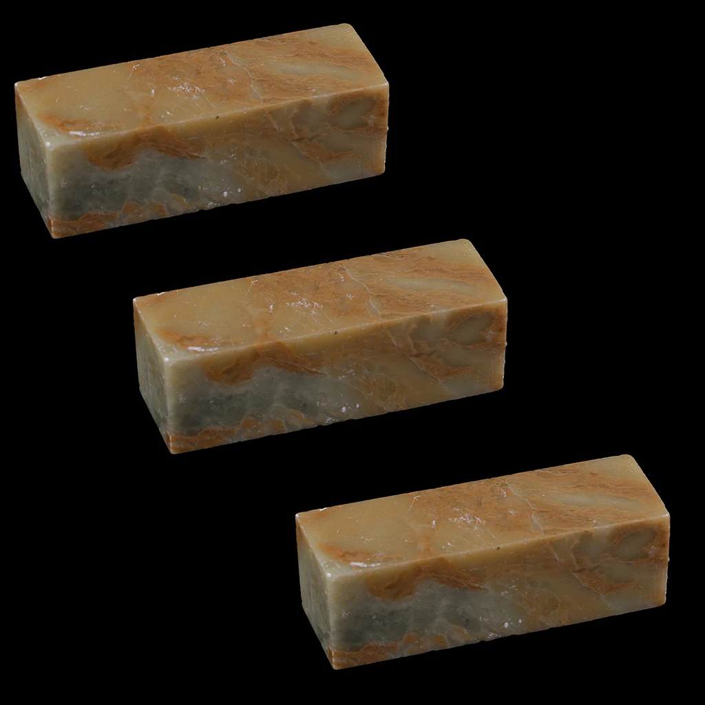 3 Pieces DIY Handcrafts Chinese Seal Carving / Chinese Chops - Chinese Seal Stamp - Natural Qingtian Stone