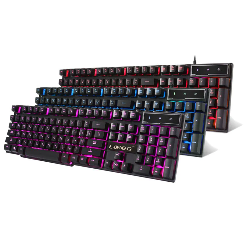 Игровая клавиатура с русской подсветкой компьютерная мышка игровая со