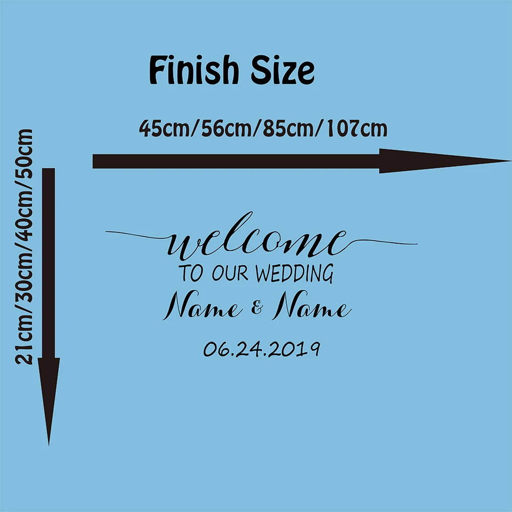 Custom Name Date Wedding Welcome Party Wall Sticker Dance Floor Personalized Wedding Board Marriage Wall Decal Vinyl Decor (1)