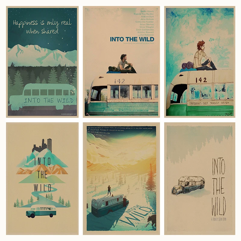 

Into the Wild retro Poster Retro Kraft Paper Bar Cafe Home Decor Painting Wall Sticker