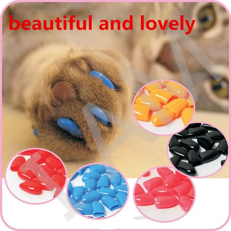 New 200Pcs/Lot Colorful Soft Pet Dog Cat Kitten Paw Claws Control Nail