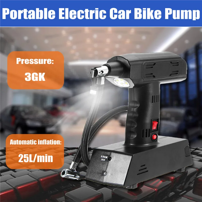 

1Pcs 12V Rechargeable Portable Electric Car Bike Pump Air Compressor Tire Inflator High Quality