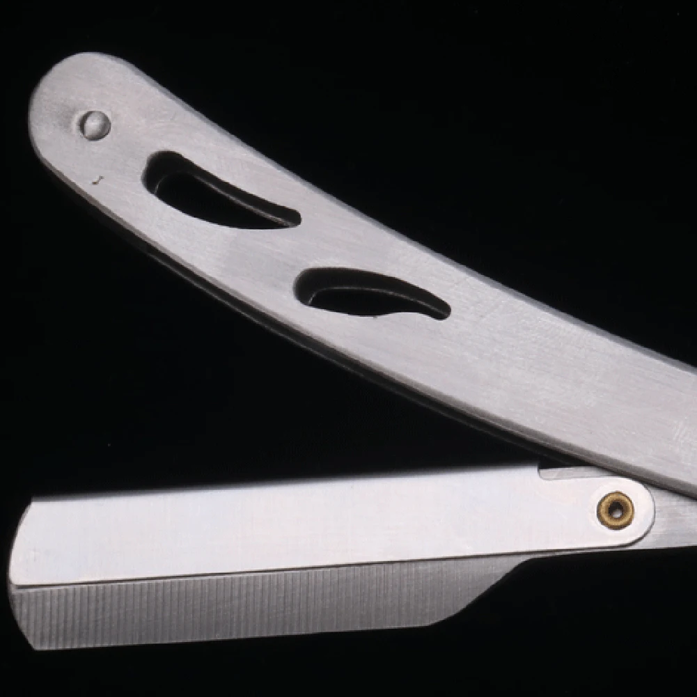 Мужская складывающаяся бритва из нержавеющей стали, лезвия для бритья, инструмент для стрижки усов, нож для бритья из нержавеющей стали, прямой держатель для бритвы