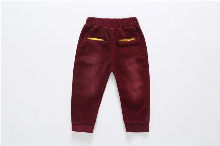 Г. весенние детские брюки из вельвета для стирки мужские и женские штаны детские повседневные штаны осень-зима - Цвет: Jujube red
