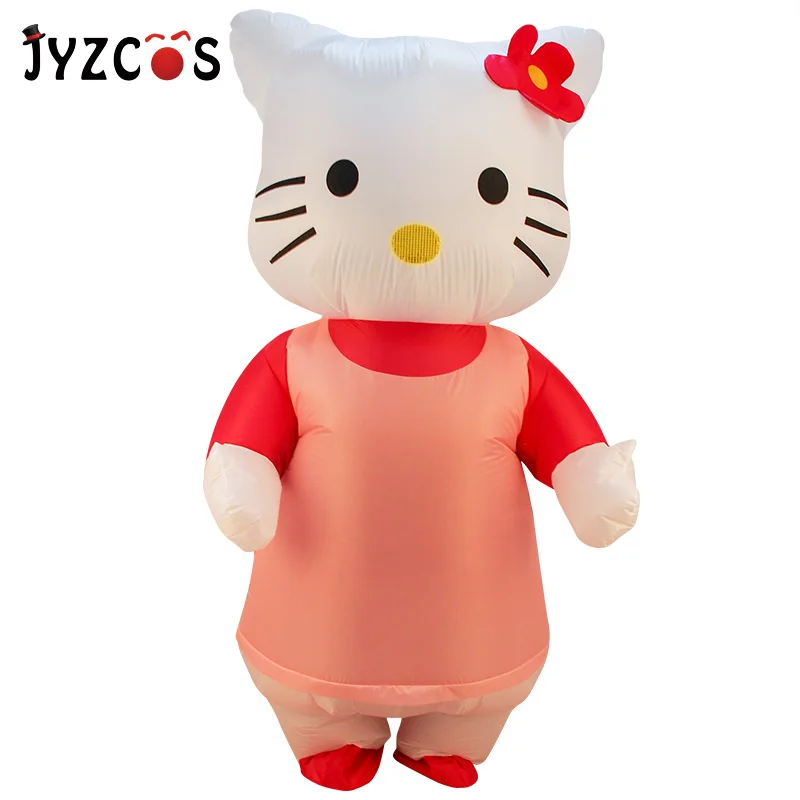 JYZCOS надувной костюм Hello Cat Kitty, костюм на Хэллоуин для женщин и мужчин, маскарадный костюм аниме, карнавальный костюм для взрослых