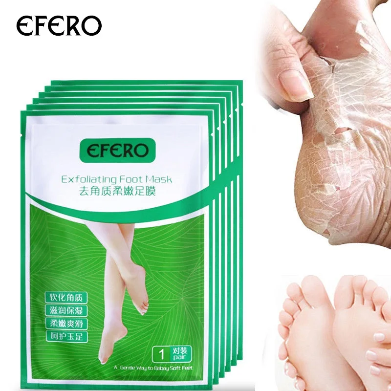 EFERO 4 шт = 2 шт маска для пилинга ступней отшелушивающие носки для педикюра Детские маски для ног Крем для ног для пятки удаляет кожу
