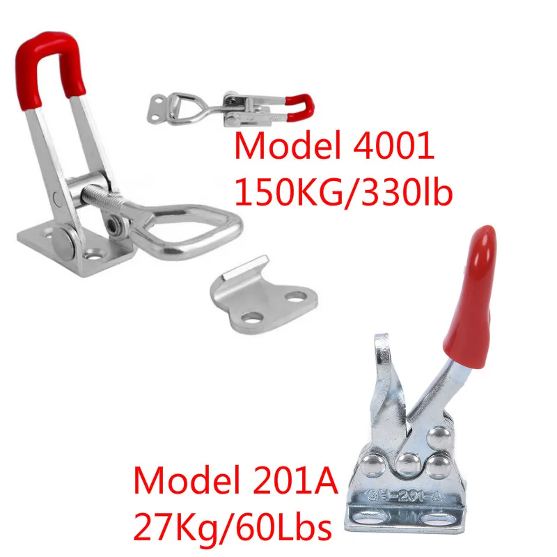 

Adjustable Toolbox Case Metal Toggle Latch Catch Clasp Length Silver+Red