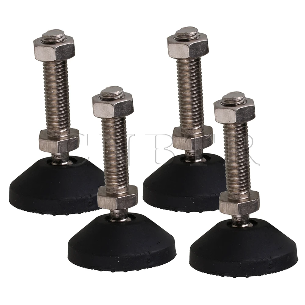 CNBTR 4 Pieces M12 x 47mm Threaded Universal Joint Adjustable Levelling Feet Furniture Glide Pad