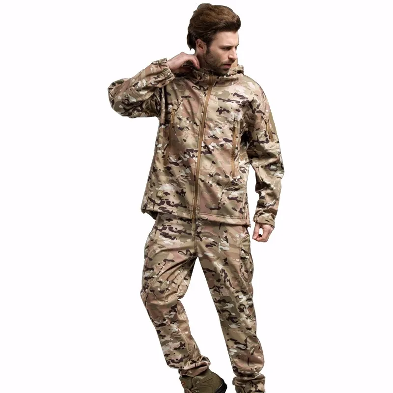 Военные армейские мужские зимние куртки, пальто, костюм, зимнее пальто, мужское флисовое камуфляжное теплое пальто из флиса, длинные штаны, костюм