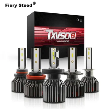 

Fiery Steed 5000LM 6000K Led Headlight Bulb for Car H1 H4 H7 9012 9005 9006 Running Lights Waterproof Luces Led Para Auto Light
