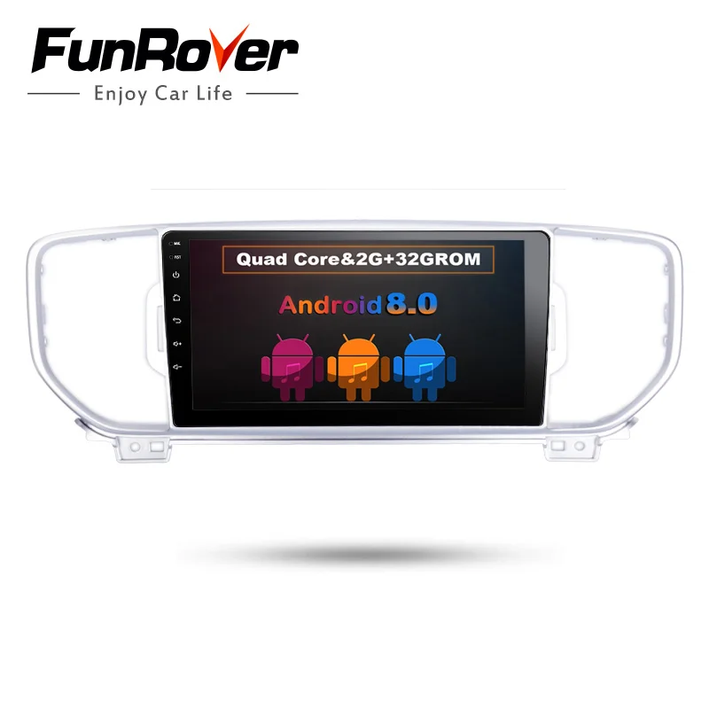 Flash Deal Funrover android 8.0 2din car dvd Radio player for KIA sportage 2016 2017 kx5 car gps navigation stereo headunit car multimedia 0