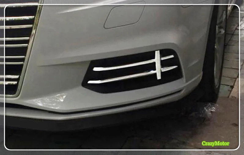 

For Low Equipped! For Audi A3 Sedan 2017 2018 ABS Chrome Front Fog Light Lamp Frame Trims Sticker accessories car styling 2pcs