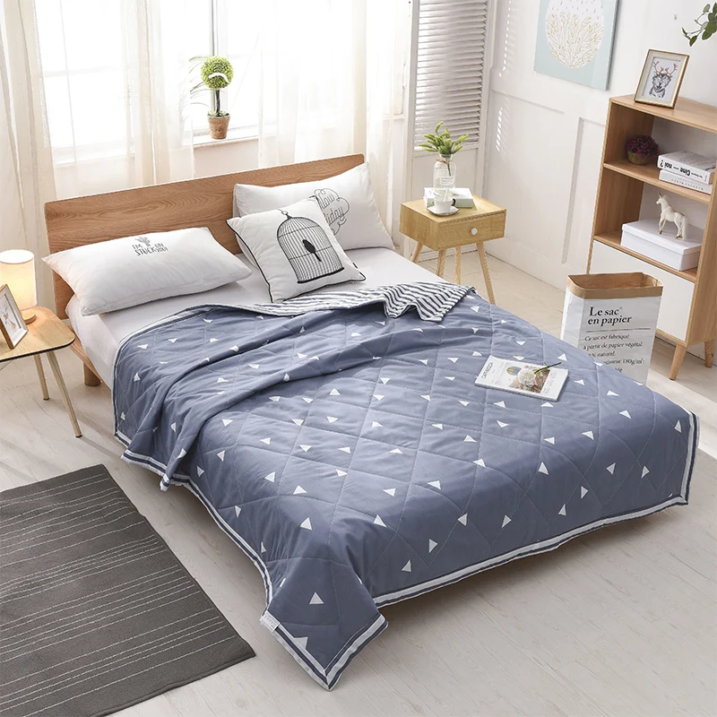 Summer Bedspread Queen Size Geometric Printed Double Quilts and Duvets