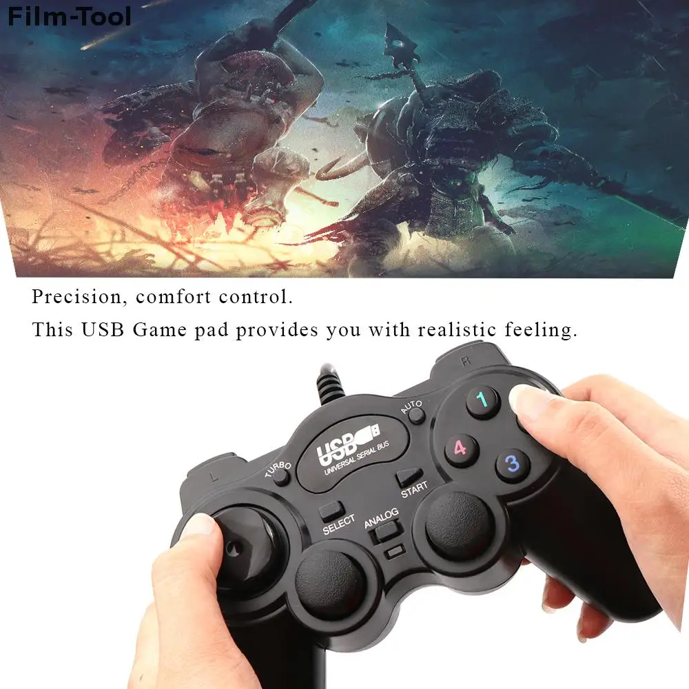 Проводной геймпад джойстик USB2.0 Shock Joypad игровой контроллер для ПК ноутбука