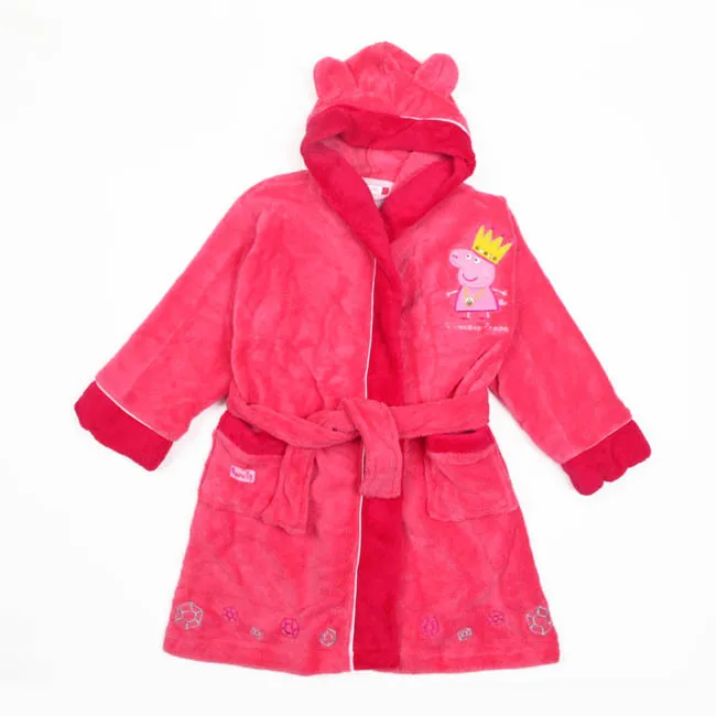 Peppa pig hot pink bathrobe night gown dressing sleep wear robes on
