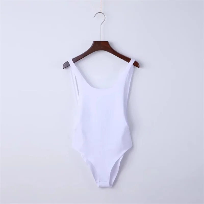 green bodysuit Women Vest Body With Scoop Back Sexy Deep Scoop neckline and back Bodysuits cut out bodysuit