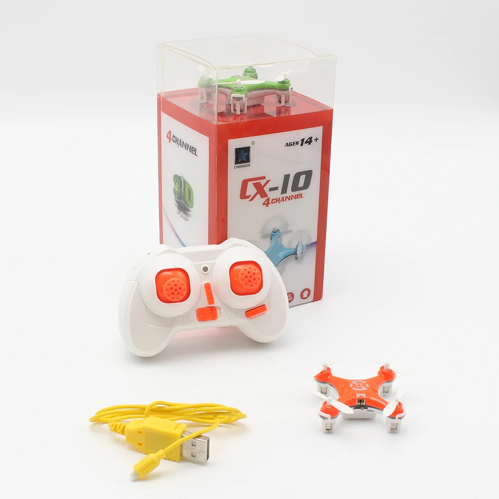 Cheerson CX-10 Mini Drone 2.4G LED 6-Axis Gyro RC Quadcopter Toys for Kids Blue 