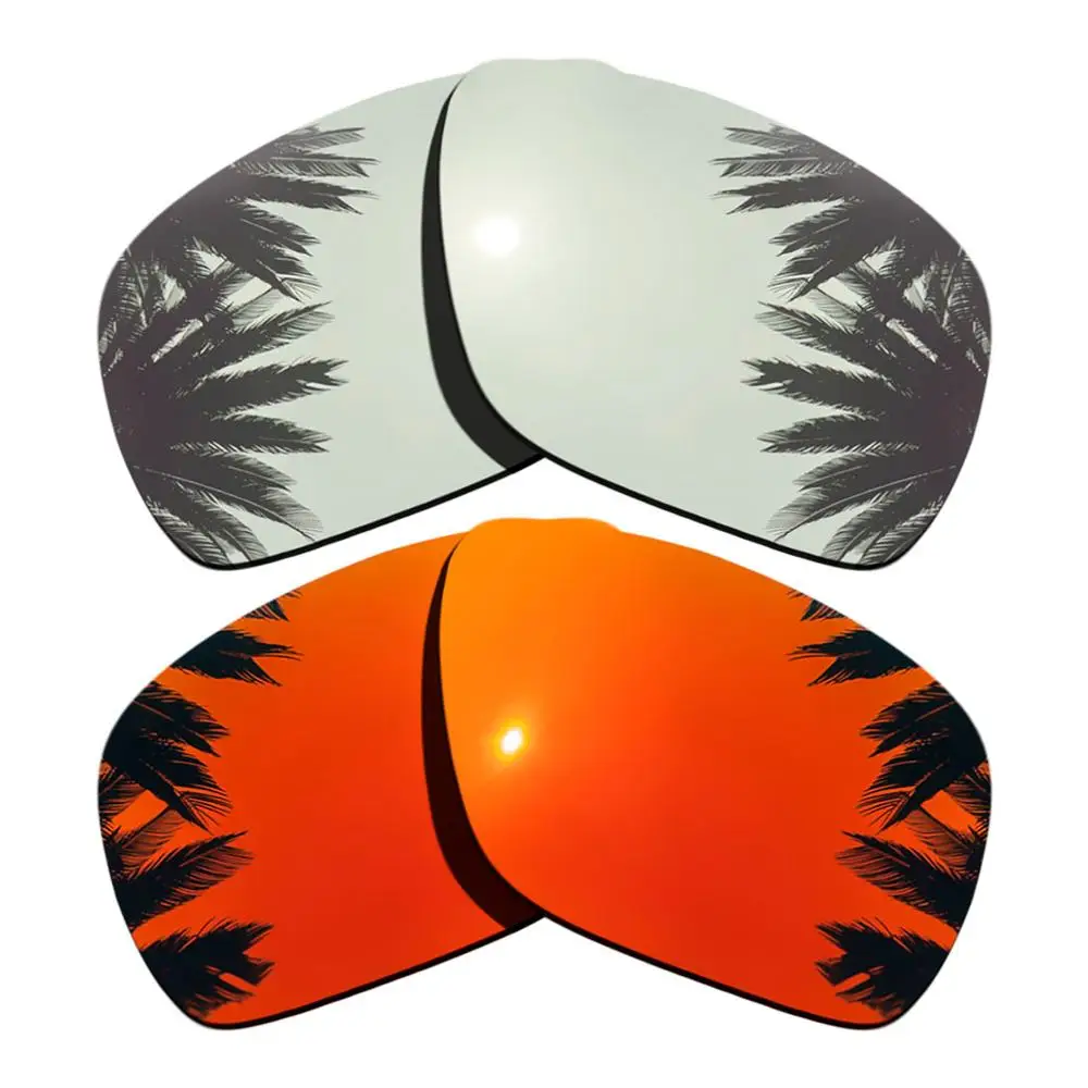 Поляризованные зеркальные линзы для замены покрытия для солнцезащитных очков-Оукли отправка 1 рамка разных цветов - Цвет линз: Silver-Orange Red