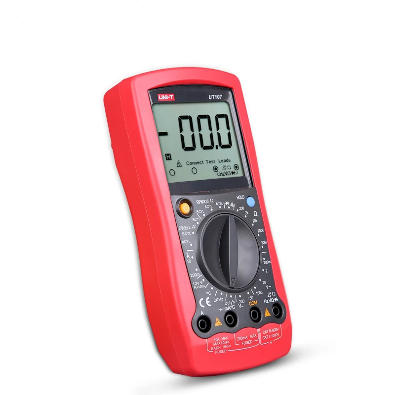 UNI T UT107 LCD Handheld Automotive Multi Purpose AC/DC Testers Voltage Temp Multimeters
