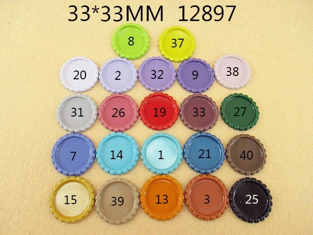 25Y12897 33*33 мм плоская бутылочная Кепка diy hairbow ожерелье с бантом для волос