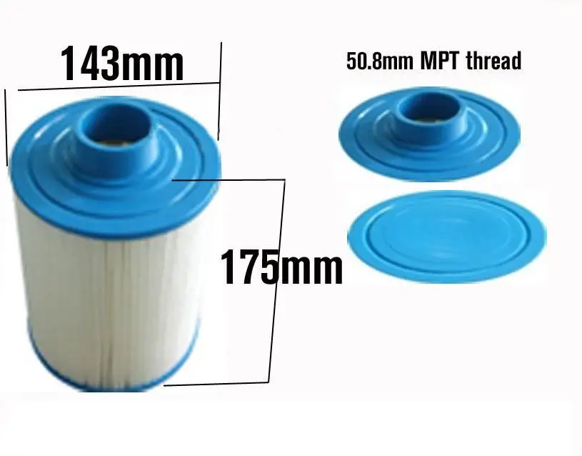 Картридж-фильтр для бассейна Jazzi версии 2012, 175 мм x 143 мм, 50,8 мм MPT резьба, бумажный фильтр для горячей ванны