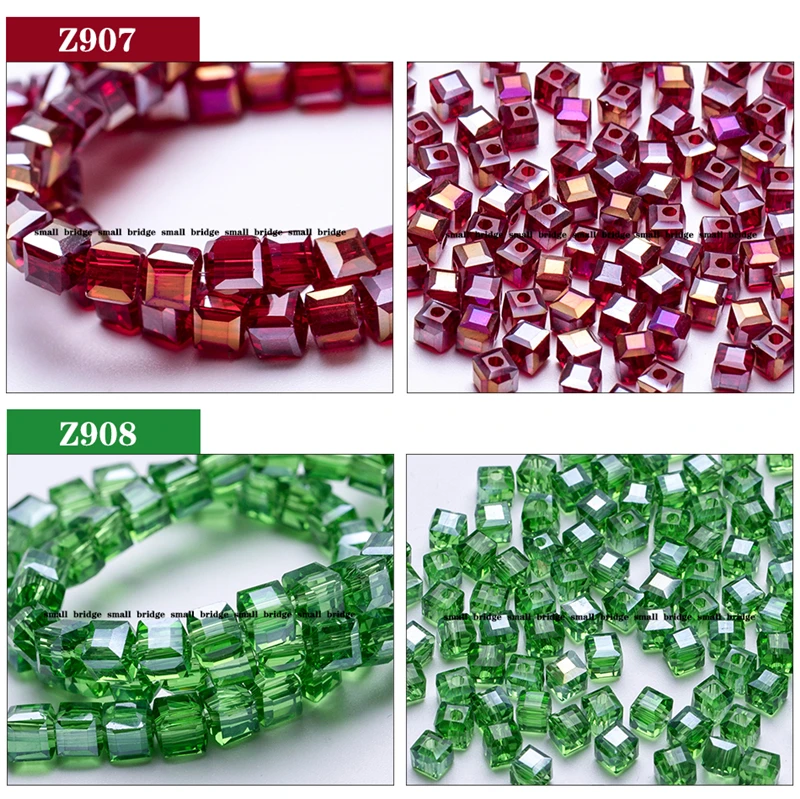 4 6 мм Австрийские граненые кубик стеклянные бусины для изготовления браслетов для женщин Diy Ювелирные изделия Perles Зеленые хрустальные бусины оптом Z901