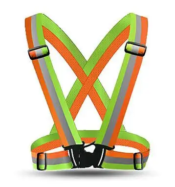 Высокая видимость унисекс Открытый Жилет Безопасности Светоотражающий ремень безопасности жилет подходит для бега Велоспорт Спорт Одежда на открытом воздухе - Цвет: GreenOrange