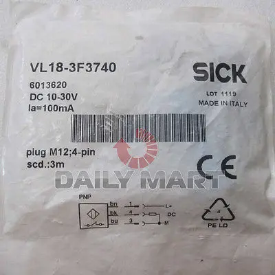 

DHL/EMS SICK NEW VL18-3F3740 PLC PHOTOELECTRIC REFLEX RETRO-REFLECTIVE SENSOR