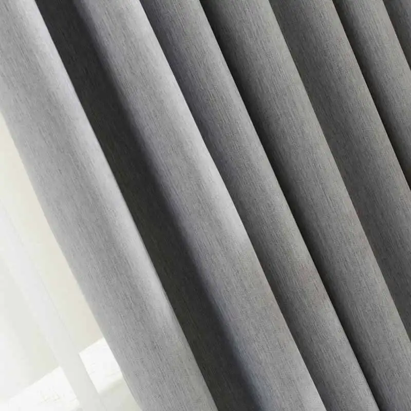 Topfinel новинки твердых саржевые занавески для кухня толстые плотные шторы для гостиной окно одноцветнные шторы для спальни лечение панели шторы и жалюзи - Цвет: Grey