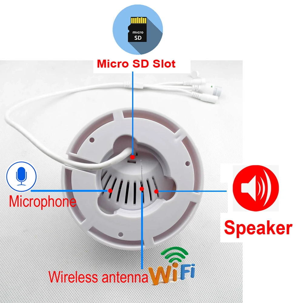 JIenuo IP Камера Wi-Fi, 1080P 960 двухсторонней голосовой 3 метра Мощность адаптер купола CCTV камеры видеонаблюдения Беспроводной аудио Onvif HD IPC