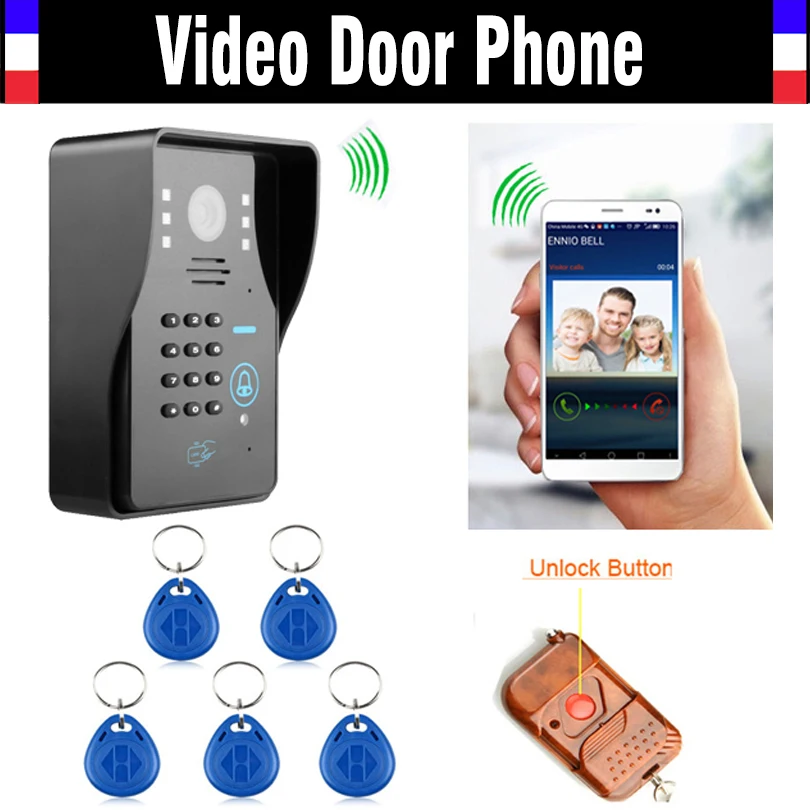 Беспроводной Wi Fi IP цифровой видеодомофон дверной звонок Домофон RFID код