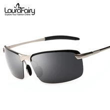 Лаура Фея модные спортивные Стиль Защита от солнца Очки для Для мужчин Алюминий и магния половина оправы Рамки поляризованный человек Солнцезащитные очки для женщин