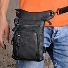 Для мужчин высокое качество падение ноги сумка известные бренды Сумка через плечо из натуральной кожи тенденция талии сумка Креста тела сумка