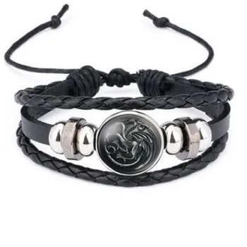 

New Arrival Game of Thrones Figure Toys Stark Direwolf 9 Family Logo Bracelet Boys Cosplay Costumes Badge Gift Halloween Decor
