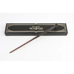 Harr Potter фильмы периферийные устройства Новый Harr Potter металлик высокого класса бронзовая Подарочная коробка с лентой несветящаяся палочка
