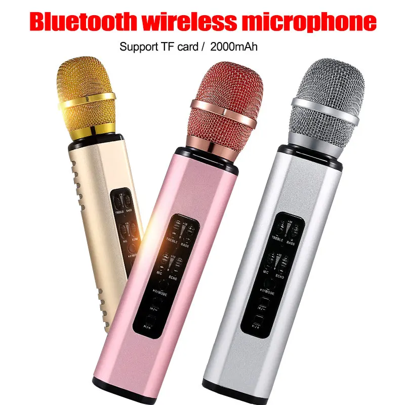 

Metal Mikrofon MIC Bluetooth Speaker for Phone Computer Wireless Microphone Record Music Condenser Karaoke Microfone