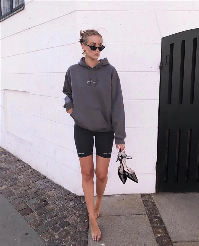 High Waist Fashion shorts women sexy biker shorts fitness Korean casual sexy short cotton black Cycling Shorts