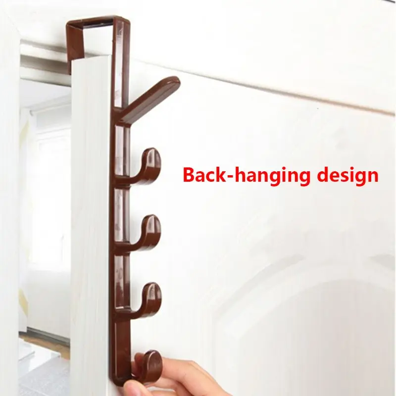 Over-The-Door Hook Rack Plastic Hooks Hanger Storage Holder Hanging Coat