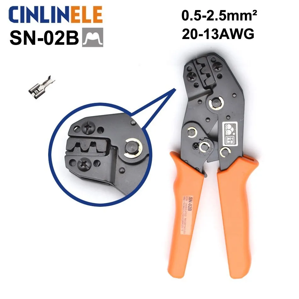 

Free Shipping SN-02B 0.3-1.0mm 22-17AWG Mini Type Self Adjustable Crimping Hand Pliers Electrical Wire Terminals Crimper Tools