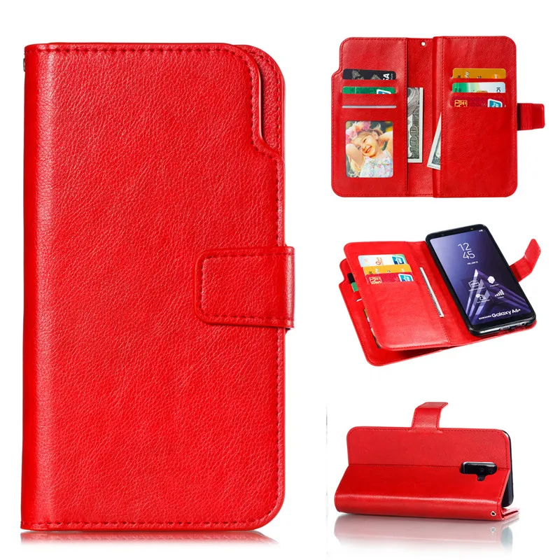 Samsung Galaxy A8 2018 Case Cover Luxury Leather Multifunction Nine cards Wallet Flip Phone Case Samsung Galaxy A8 Plus 2018 Case Cover5