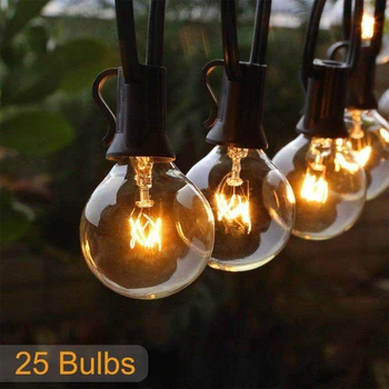 25FT Patio String Licht Kerst G40 Globe Festoen Lamp Fairy String Light Outdoor Party Garden Garland Wedding Decoratieve