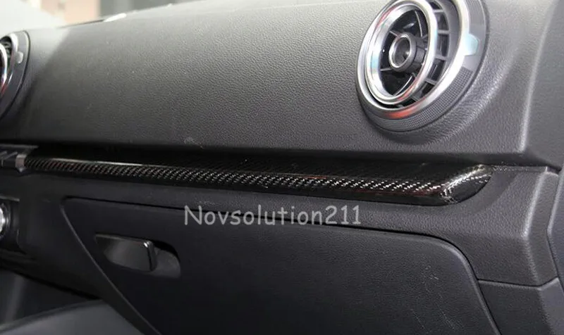 

Left hand side Drive! Car styling Real Carbon Fiber Dashboard Console Stripe Cover Trim For Audi A3 8V 2013 2014 2015 2016