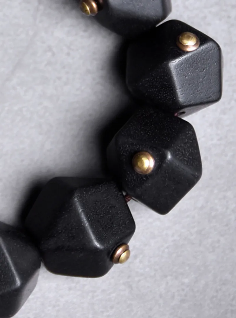 Black Ebony Vintage Copper Bracelet Handmade Brass Jewelry For Men Women OM Prayer Unisex Geometric Fashion Bangle (15)