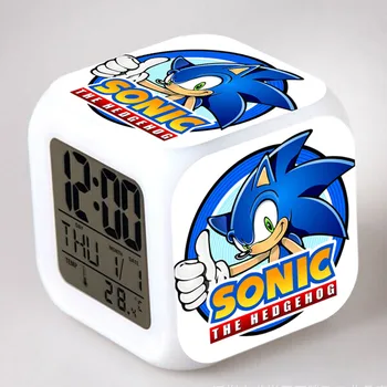 Sonic el Hedgehog LED de alarma de reloj colas millas Prower reloj despertador Digital relojes el Robotnik horloge digitale Saat