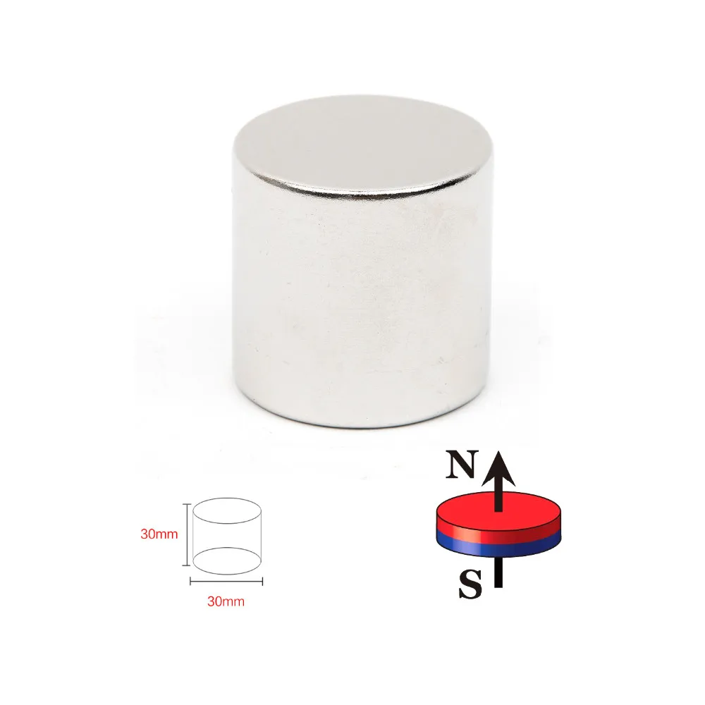 Hakkin 1 шт. 30 мм x 30 мм круглая форма N52 магнит редкоземельный неодимовый постоянный магнит очень мощный акустический динамик