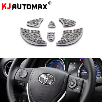 

Car Styling Steering Wheel For Toyota Corolla CHR RAV4 Avensis Auris Yaris Bling Crystal Decoration emblem sticker accessories