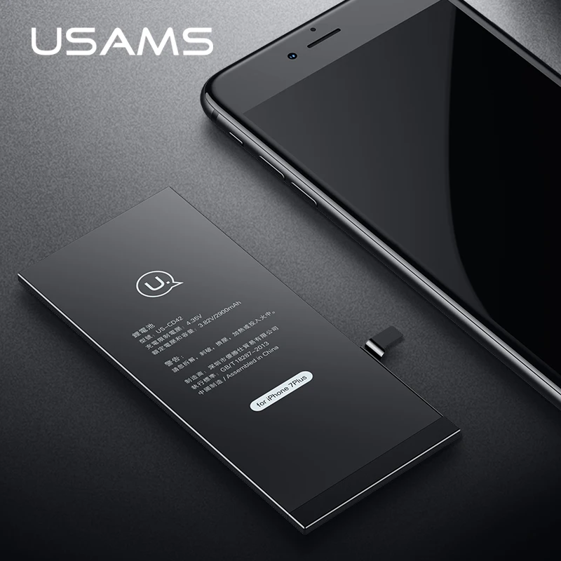 

For iPhone 7 Plus Battery USAMS Original For iPhone7 Plus Mobile Phone Lithium Battery Power Capacity 2900mAh Bank With Tools